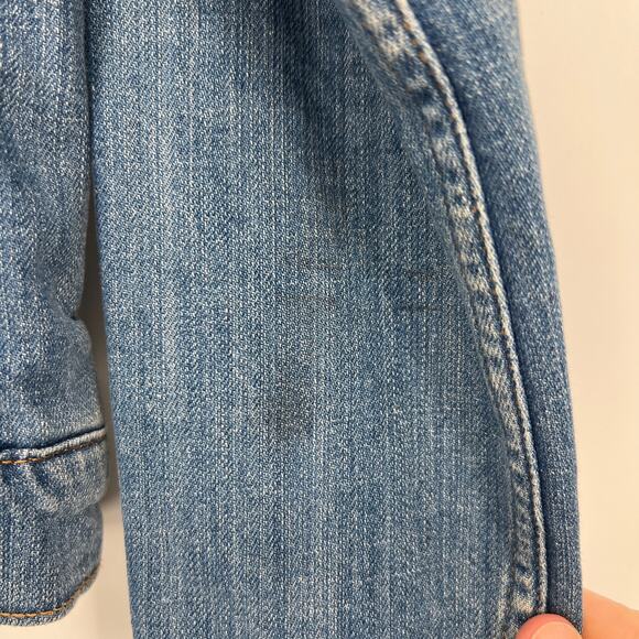 Levi’s OOAK Hand Painted Trucker Jean Jacket Womens Medium Denim Cherry Bomb - Picture 5 of 13